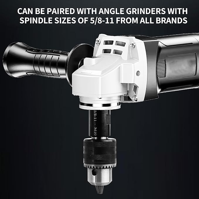 Kofdvdz 5/8-11 Angle grinding machine special conversion chuck, 1.5-10mm diameter metal drill chuck with fixed converter and quick replacement, stable use, can replace electric drill holes