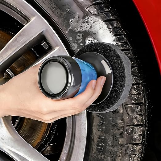 Tire Shine Applicator with 2 Detachable Foam Applicator Pads for Car Cleaning and Fine Polishing Reusable Tire Dressing Applicator for Car Truck SUV Motorcycle