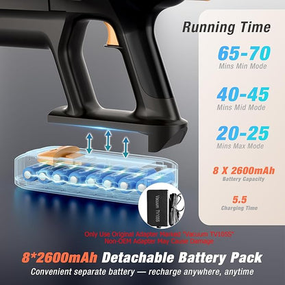 VBUOO Cordless Vacuum Cleaner, 580W 48KPA 70 Mins Vacuum Cleaners for Home, Self-Standing Stick Vacuum with Touch Screen, Wall Mount Charge, Ultra High-Power Brush for Pet Hair/Plush Carpet/All Floor