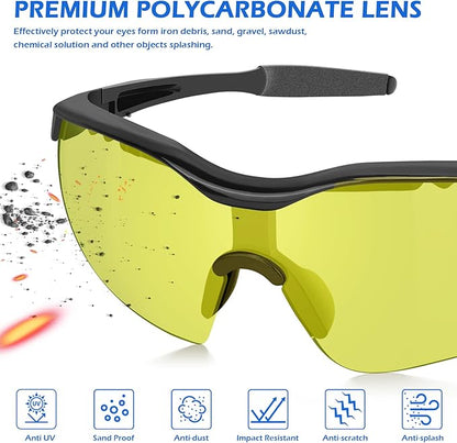OXG 12 Pack Safety Glasses, ANSI Z87.1 Impact Resistant Anti-Scratch Safety Goggles for Men Women Youth