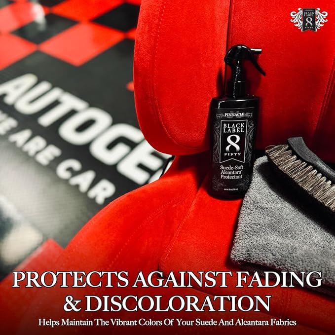 Pinnacle Black Label Suede-Soft Alcantara Protectant | Advanced Spill & Stain Protection for Micro-Suede & Alcantara | Clear Finish | PBL-275 | 8 oz