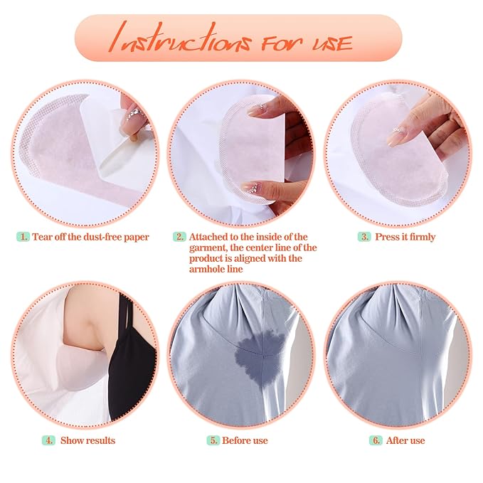 Zhanmai 240 Pcs Underarm Sweat Pads for Women Men Armpit Disposable Non Visible Unflavored Sweat Pads Comfortable Adhesive Dress Shields Armpit Protection Guards