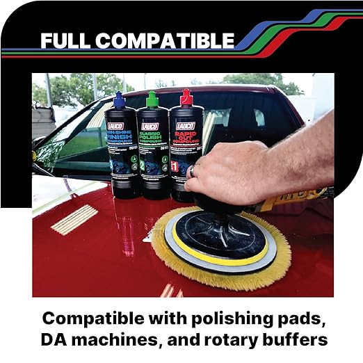 LAUCO 3-Step Kit – Steps 1 2 3, Professional Silicone-Free Cutting, Polishing & Finishing Compounds for Scratch Removal, Clear Coat Safe High-Gloss Finish