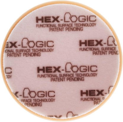 Chemical Guys BUFX_102HEX6 BUFX_102_HEX6 Hex-Logic Medium-Heavy Cutting Pad, Orange (6.5 Inch Pad Made for 6 Inch Backing Plates), 1 Pad Included
