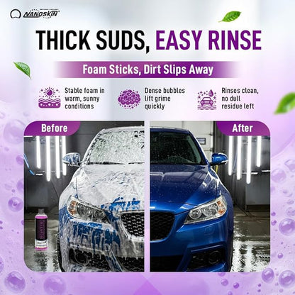 Nanoskin HYPER SUDS Foaming Car Wash Shampoo 1 Gallon - Ultra Concentrated: Works with Foam Cannon, Foam Gun, Bucket Wash, Pressure Washer | Ideal for Use in Mixing/Metering systems | 800:1 Dilution