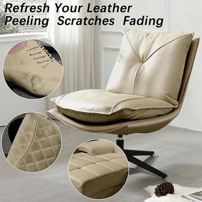 drtulz Beige Leather Recoloring Balm, Leather Color Restorer Conditioner, Leather Repair Kits for Vinyl Furniture, Sofa, Car Seats, Shoes - Repair Leather Color on Faded & Scratched Leather Couches