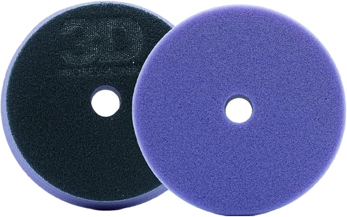 3D Light Purple Foam Polishing Pad | Professional Grade Foam for Polish, Glaze, Wax | Maximizes Paint Gloss | Car Care Detailing | Superior Finish for Automotive Painted Surfaces | 5.5” Round