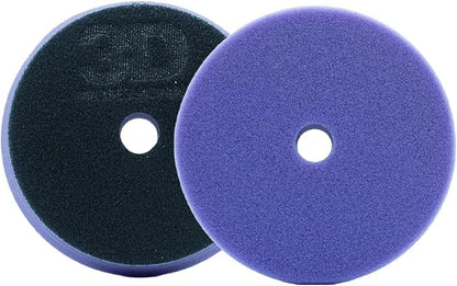 3D Light Purple Foam Polishing Pad | Professional Grade Foam for Polish, Glaze, Wax | Maximizes Paint Gloss | Car Care Detailing | Superior Finish for Automotive Painted Surfaces | 5.5” Round