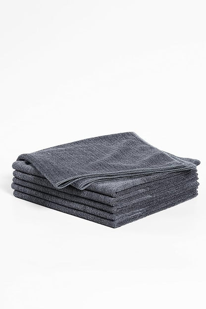 Rosyn Premium 420 GSM Microfiber Cloth Black 16x16 Inches - Luxury Scratch-Free Detailing Towel for Cars, Yachts, Boats & Watches - Ultra Soft, Lint-Free, Highly Absorbent (Large, 6, Count)