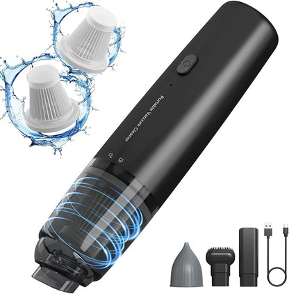 A9life Handheld Vacuum Cordless, Car Vacuum Cleaner Portable with HEPA Filter, 2 Suction Modes, Mini Hand Held Vacuum Rechargeable for Car, Home, Pet Hair, Office, Desk, Keyboards (Black)