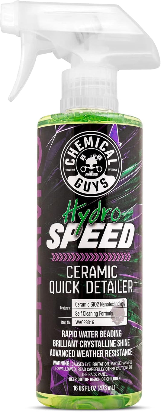 Chemical Guys HydroSpeed Ceramic Quick Detailer Spray - SiO2 Shine Car Detailer Spray for Cars, Trucks, SUVs, Motorcycles and RVs, Boosts Gloss, Hydrophobic Protection and Slickness, 16 oz
