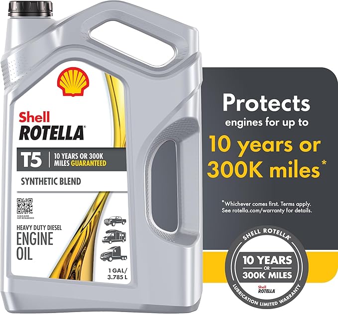 Shell Rotella T5 Synthetic Blend 10W-30 Motor Oil, 1 Gallon (3 Pack)