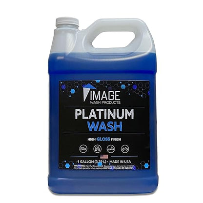 Image Wash Products - (1-Gallon Platinum Wash Car Soap – Car Wash Foam Soap for Foam Cannon & Pressure Washer | High Gloss RV/Truck Wash Soap | Bubble Gum Scent, Detailer Grade Car Soap