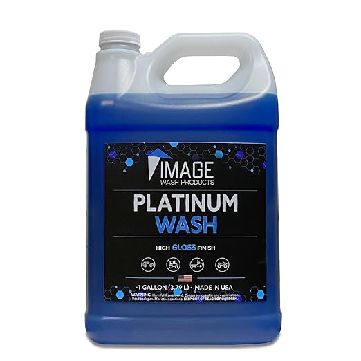 Image Wash Products - (1-Gallon Platinum Wash Car Soap – Car Wash Foam Soap for Foam Cannon & Pressure Washer | High Gloss RV/Truck Wash Soap | Bubble Gum Scent, Detailer Grade Car Soap