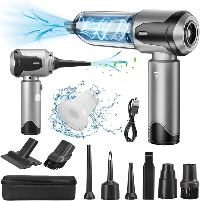 Grixz Handheld Vacuum Cleaner, 22000Pa Powerful Car Vacuum Cleaner Cordless, Lightweight Mini Vacuum Air Duster, Rechargeable Portable Vacuum for Car, Home, Kitchen