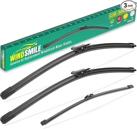 28" 28" 15" Windshield Wiper Blades Replacement for Ford Edge 2015 2016 2017 2018 2019 2020 2021 2022 2023 2024 Premium All Weather Front Rear Wipers Set - OEM Quality (Pack of 3)