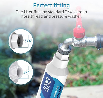 AQUACREST Inline Water Filter, Dedicated for Car Washing, Window & Yard Cleaning, Effectively Reduce Hard Water Spots, Soften Water, Upgraded Formula, Pack of 2