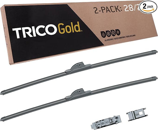 TRICO Gold 28" + 28" Premium Automotive Replacement Windshield Wiper Blades (Set of 2), Passenger and Driver Side All-Weather Beam Wiper Blades for Select Vehicle Models