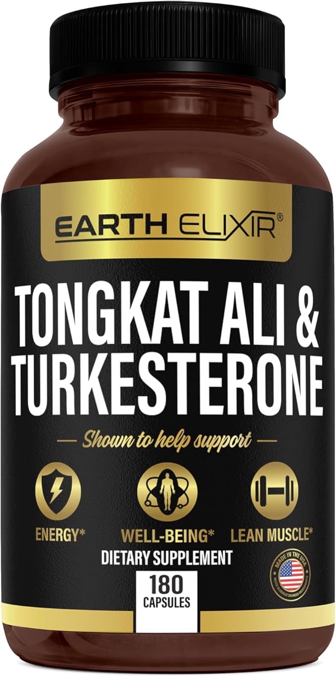Turkesterone & Tongkat Ali for Men – Natural Testosterone Support, 2-in-1 High Potency Turkesterone Supplement for Men & Women - Made in USA & 3rd Party Tested