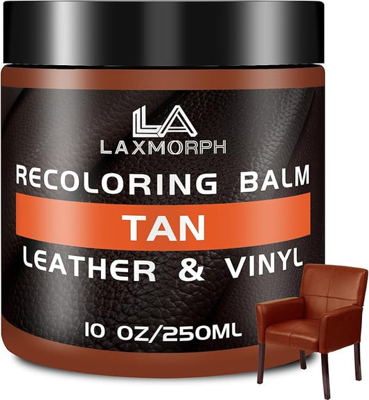 Laxmorph Leather Recoloring Balm Tan Leather Color Restorer for Couches,Leather Dye Paint Leather Color Restorer Leather Fade Scratch Repair for Car Seats Furniture Shoes Boots Purse Jacket Belt