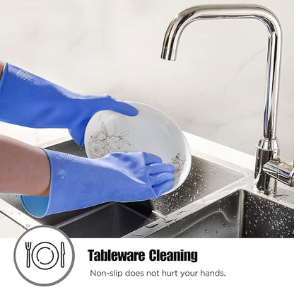 IUCGE Rubber gloves dishwashing 2 or 4 Pairs for Kitchen,Cleaning gloves for household Reuseable.
