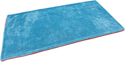Autofiber Dreadnought Max Triple Layer Microfiber Car Drying Towel, Twist Pile, 1400GSM - Pack of 1, Blue/Red (30 inch x 40 inch)