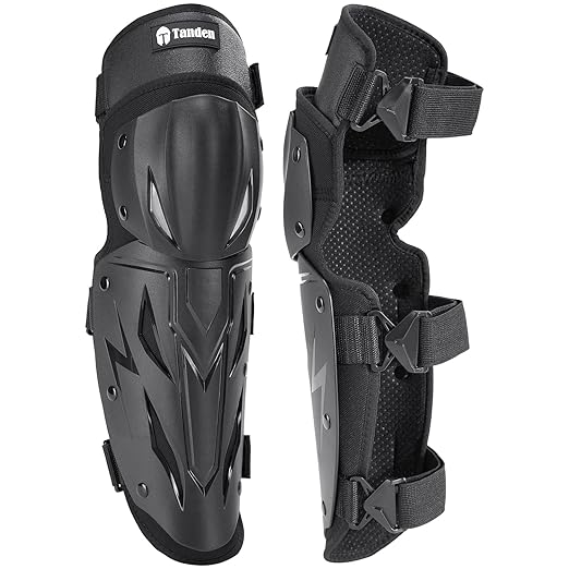 Tanden Motorcycle Knee Pads for Men Knee and Shin Guards, Motorcycle Leg Protection Armor Motocross Knee Guards Dirt Bike Pads Adjustable Crashproof Adults Protective Gear