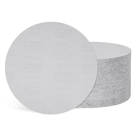 Kozelo 50 Pcs Sanding Discs 11 Inch 400 Grit Hook and Loop Random Orbital Sandpapers Suitable for Drywall Sander Wood Metal Furniture, White