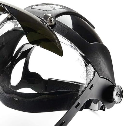 Sellstrom DP4 Face Shield - Lightweight Mask with High Impact Chin Guard, Crown & Ratchet Headgear for Work, Grinding, Cutting - ANSI Z87.1 - Anti Fog Polycarbonate Window