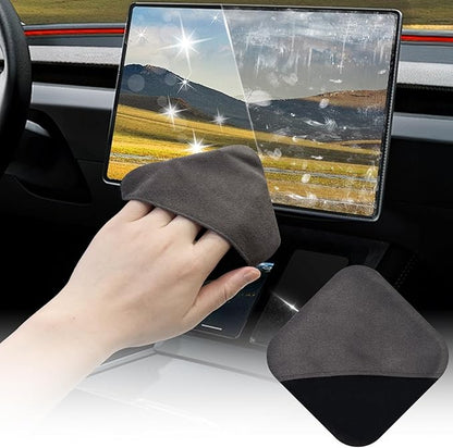 SuperKaKa Car Screen Cleaner- Vehicle Touchscreen Microfiber Cleaning Cloth, Touch Screens Clean Wipes Cars Interior Accessories Universal for Tesla Dashboard Display (Gray)