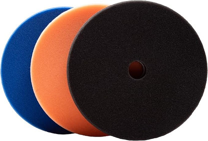 5.5" Lake Country HDO Foam Polishing Pad Kit (3-Pack) – Premium Heavy Duty Orbital Pads with Tapered Edge – Dense Foam Pads for Car Polishing and Buffing