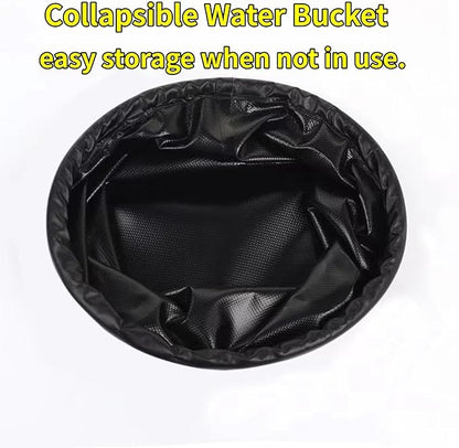 Upgraded Grill Brush Bristle Free,Water-Activated steam Effectively Cleans The Grill.Unique Wave pad for Cast Iron/ (Black-Water Bucket)