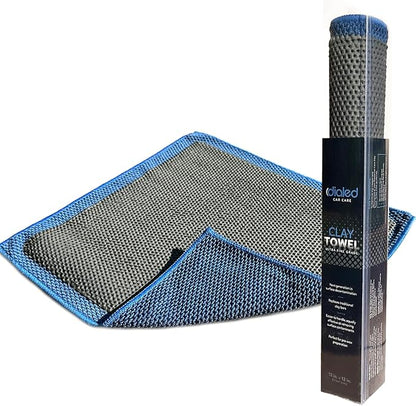 Dialed Clay Towel - Mesh 3.0 Design - Surface Prep for Waxing, Polishing and Sealant - Fine Grade - 12"" x 12"", Regular, Marina Blue