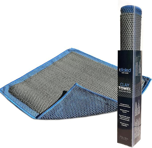 Dialed Clay Towel - Mesh 3.0 Design - Surface Prep for Waxing, Polishing and Sealant - Fine Grade - 12"" x 12"", Regular, Marina Blue
