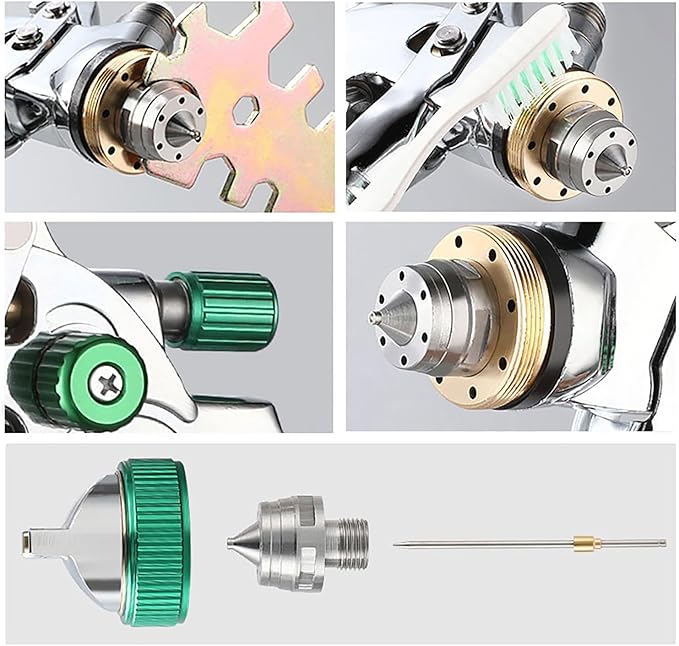 ENDOZER Professional HVLP Spray Gun Set Gravity Feed Air Spray Gun with 1.4, 1.7, 2.0mm Nozzles 20oz 600cc with Gauge for Auto Paint, Primer, Clear/Top Coat & Touch-Up (Not Suitable for Latex Paint)