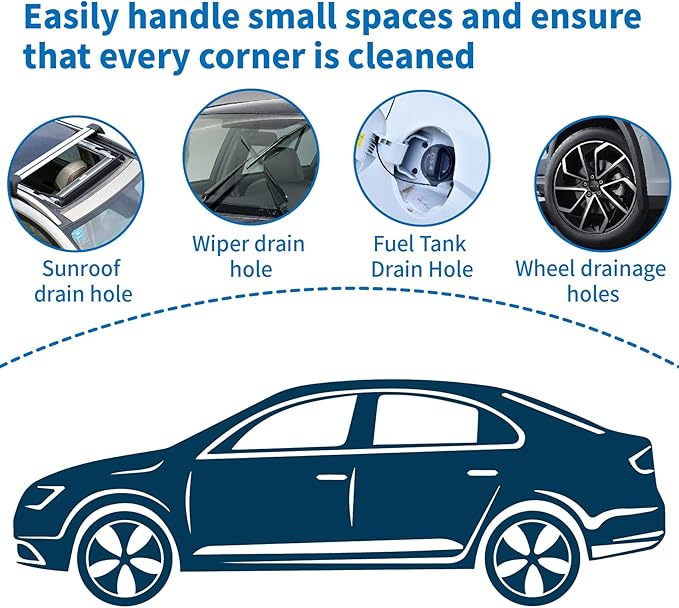 Auto Sunroof Drain Cleaning Tool, 118 Inch Long Flexible Tube Cleaning Brush, Drain Brush Pipe Cleaners for Car Sunroof Windshield Wiper Drain Hole