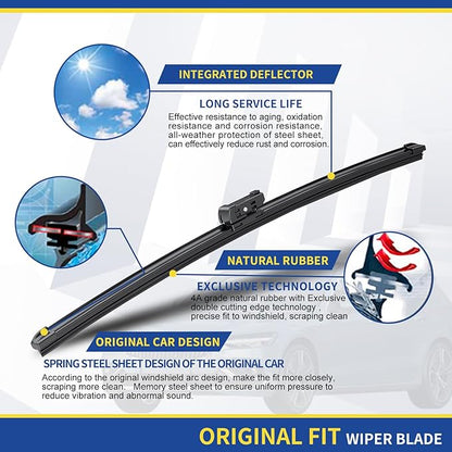 Wipers Factory Replacement For BMW X5 E70 X6 E71 E72 2007-09/2011 Original Equipment Windshield Wiper Blades Set - 24"+20" Side Lock (Set of 2) Not J HOOK