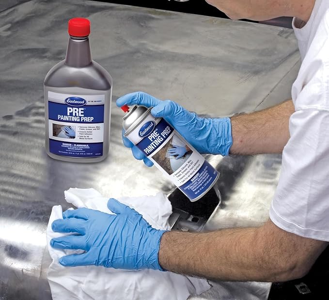 Eastwood Silicone Surface Preparation Wax Polish Grease Dirt Remover | Automotive Painting Pre-Prep Spray Solution | Easy to Use Spray On Application | 4 Pack