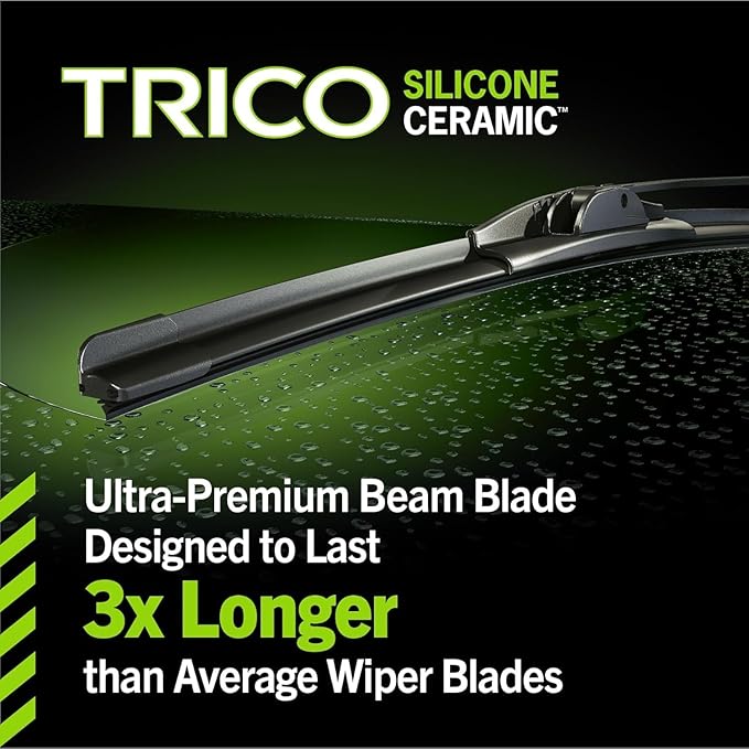 TRICO Silicone Ceramic Automotive Replacement Windshield Wiper Blade, Ceramic Coated Silicone Super Premium All Weather includes 26 inch & 21 inch Beam blades for Select Lexus/Audi Models (90-2621)