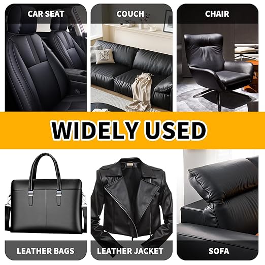 JuCheng Leather Repair Kit -Leather Repair Patch Self-Adhesive Waterproof Patch & Glue for Furniture, Car Seats, Sofa, Couch, Vinyl - Instant Fix for Tears & Scratches (Coffee, 17X79 inch)