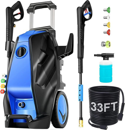 5000PSI Pressure Washer, Power Cleaners Powered with 33ft Pressure Hose, 4 Nozzles and 500ml Foam Cannon, Cleaner Machine for Home, Car