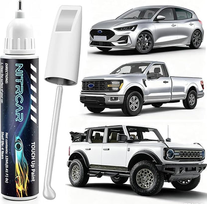 UX Ingot Silver Metallic Touch Up Paint for Ford,2-in-1 Scratch Repair Kit with 2PCS Disposable Micro Applicators, Quick & Easy Premium Scratch Remover for Deep Scratches