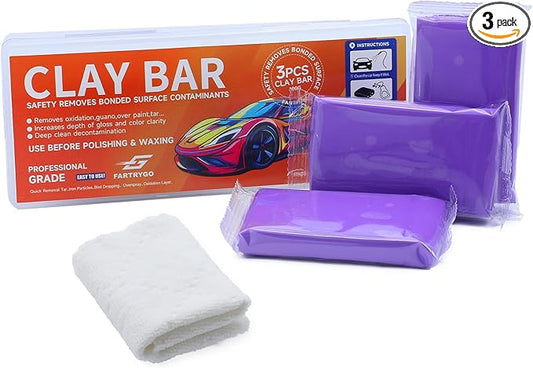 Clay Bar 3 Pack 300g (3x100g) – Medium Grade Detailing Clay for Car Paint Cleaning, Removes Surface Contaminants, Smooths Surface & Preps for Waxing or Polishing