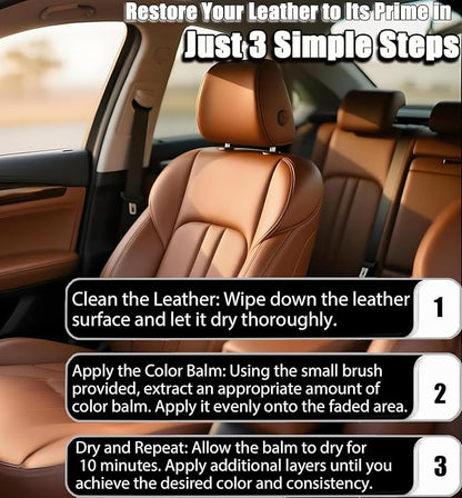 UP22YOU Leather Recoloring Balm, Brown Vinyl Leather Dye for Furniture Seat, Leather Repair Kit for Car Interior, Shoe Polish Paint