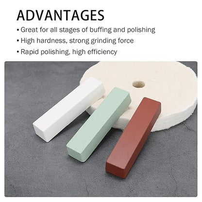 SCOTTCHEN Buffing Polishing Cutting Compounds 12 Oz. Kit - Green Fine/White Medium/Red Coarse - 3 Pack