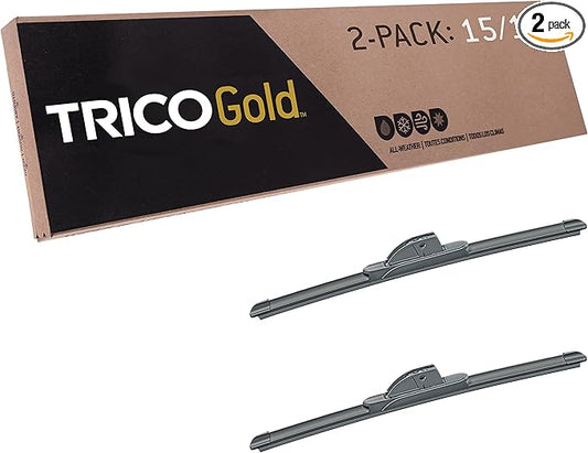 TRICO Gold™ (18-1515) 15 & 15 Inch Pack of 2 Automotive Replacement Windshield Wiper Blades for My Car Premium All Weather Beam Blade for Select Vehicle Models