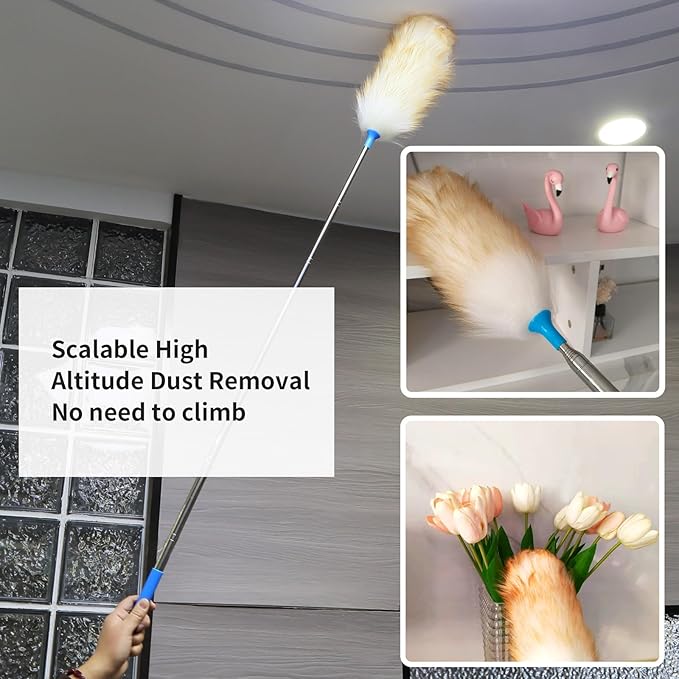 Soft Wool Duster, Anti-Static Duster, Suitable for Furniture and Appliance Cleaning, Indoor car dusting, Office Desktop dusting