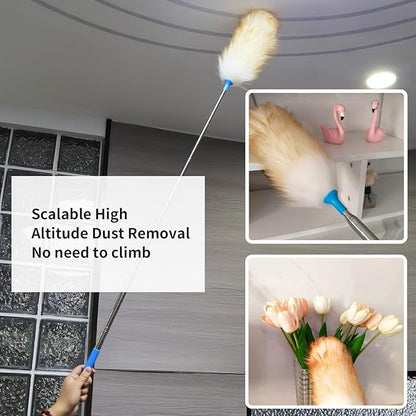 Soft Wool Duster, Anti-Static Duster, Suitable for Furniture and Appliance Cleaning, Indoor car dusting, Office Desktop dusting