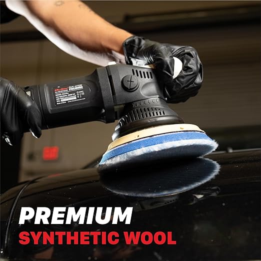 Maxshine 5” Universal Synthetic Wool Cutting Pad | Durable Hook & Loop Pad for Heavy-Duty Use | Professional Buffing Pad Compatible with DA & Rotary Polishers | Paint Correction & Defect Removal