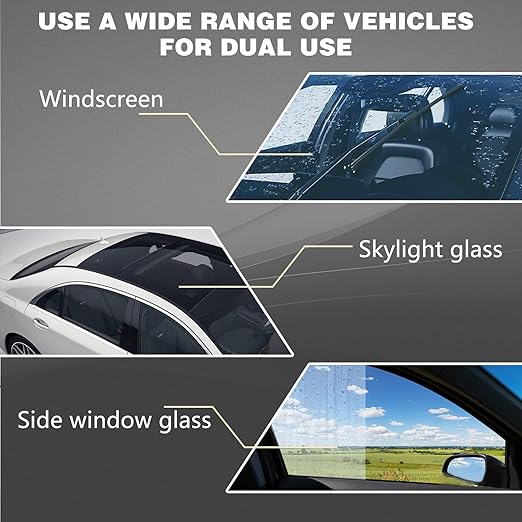 Bianca Glass Polish, D1Car Glass Polish, D1Windshield Cleaner, Glass Film Remover, Anti-Fog Hydrophobic Coating Spray, Removes Scratches, Wiper Marks and Film (2 Pack)